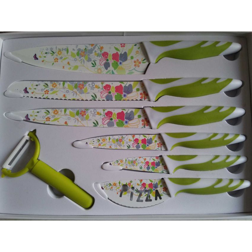New KONOLL 7 Pcs Daily Use Printed Shar Knives